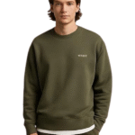 سويت شيرت رجالي زيتي مطبوع صغير (Yenzen)