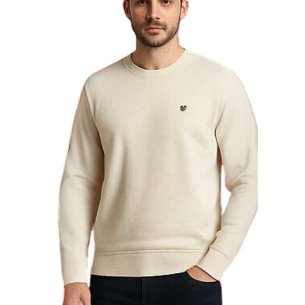 سويت شيرت رجالي أوف وايت سادة مطبوع صغير