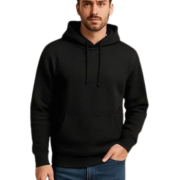 هودي رجالي أسود سادة