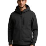 هودي رجالي أسود بسحاب كامل