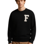 سويت شيرت رجالي أسود بحرف F كبير